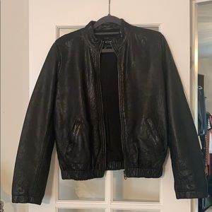 Lucky brand leather bomber jacket XS